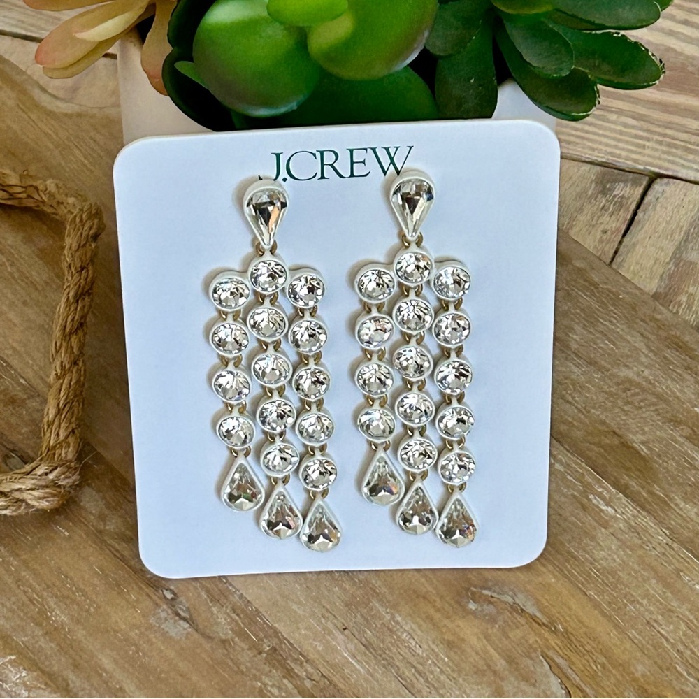 J. Crew Sparkly Waterfall Crystal Earrings ✨